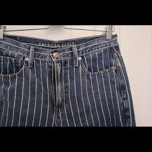 Striped american eagle mom jeans